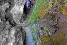 Jezero Crater用3D打印模型打印了的NASA 2020年火星任務(wù)著陸點