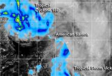 NASA測(cè)量了兩個(gè)美屬薩摩亞熱帶氣旋的降雨量