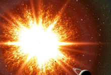 藝術家的超新星爆炸概念即將消滅一顆類似土星的行星