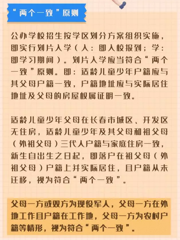 2021年長春義務教育招生入學政策解讀