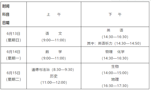 2021濟寧中考時間什么時候
