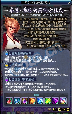 DNF藥劑方程式活動攻略 藥劑合成答案大全