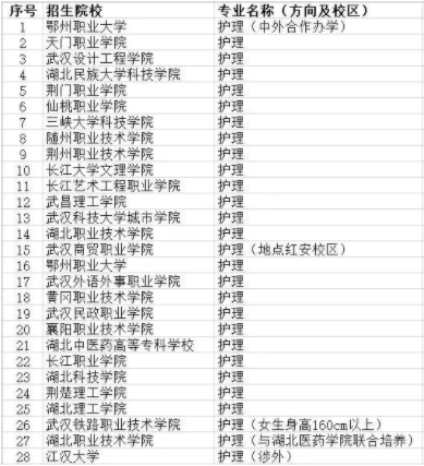 湖北護理專業(yè)大專學校
