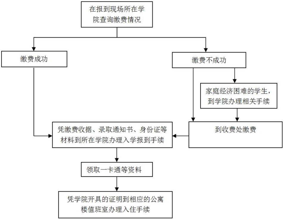 高一新生報(bào)到流程圖