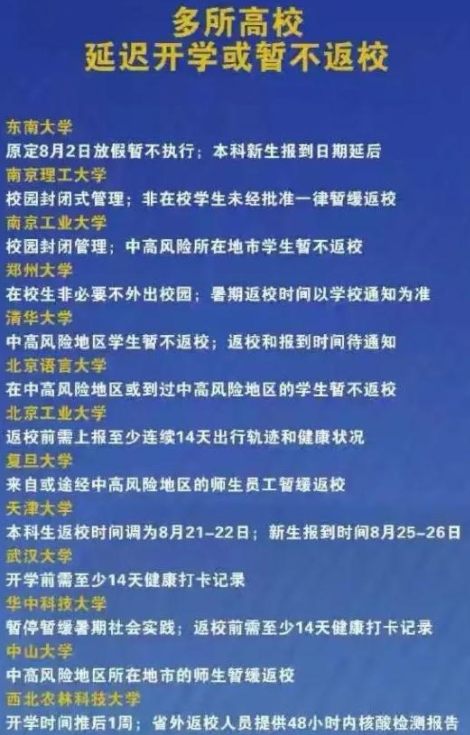 大學(xué)開學(xué)時(shí)間將被延后