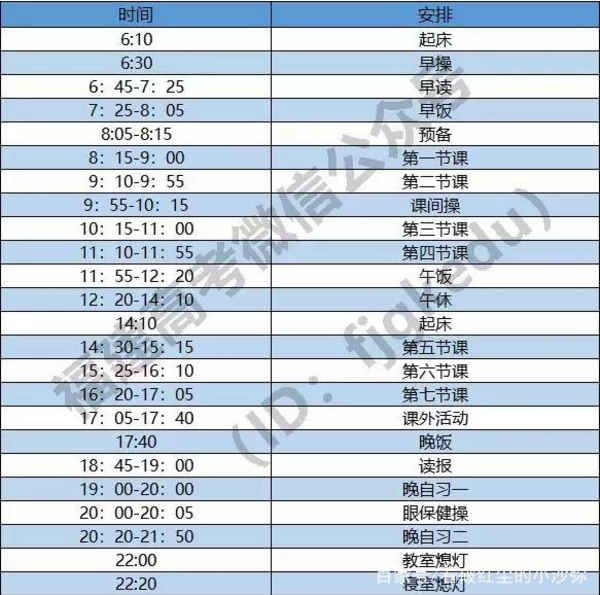 作息時(shí)間表