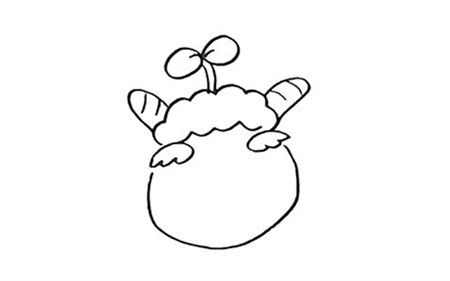 慢羊羊簡(jiǎn)筆畫(huà)步驟3