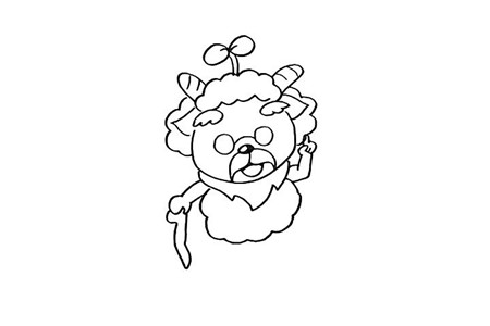 慢羊羊簡(jiǎn)筆畫(huà)步驟5