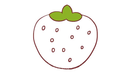 草莓彩色簡(jiǎn)筆畫的畫法3