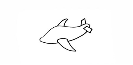 天空中的飛機(jī)簡(jiǎn)筆畫3