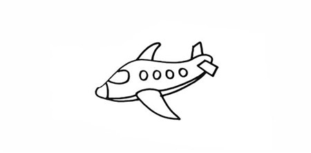 天空中的飛機(jī)簡(jiǎn)筆畫4