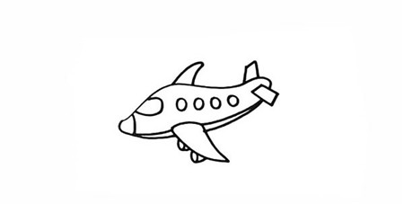 天空中的飛機(jī)簡(jiǎn)筆畫5