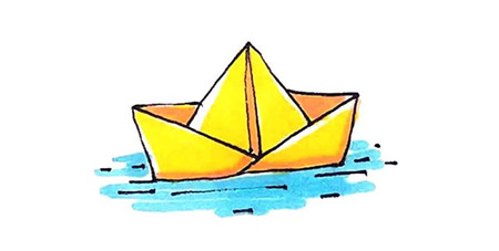 折紙船簡(jiǎn)筆畫4