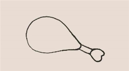 烤雞腿簡(jiǎn)筆畫(huà)步驟2