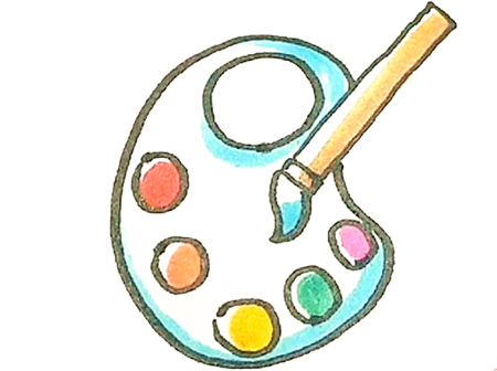 調(diào)色板簡(jiǎn)筆畫彩色4