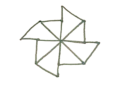 玩具風(fēng)車(chē)簡(jiǎn)筆畫(huà)的畫(huà)法5