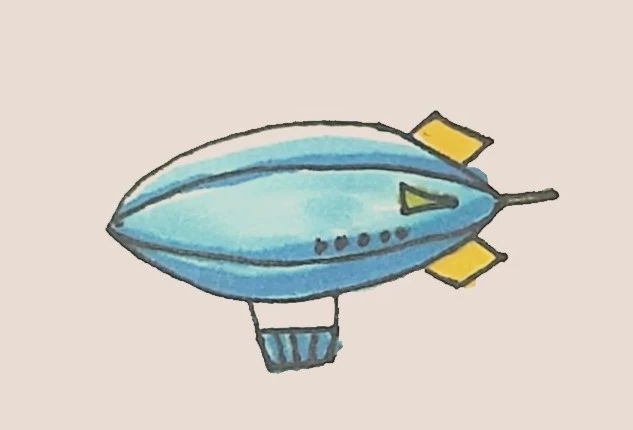 簡(jiǎn)單的飛艇簡(jiǎn)筆畫(huà)6