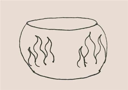 魚缸簡(jiǎn)筆畫彩色的畫法2