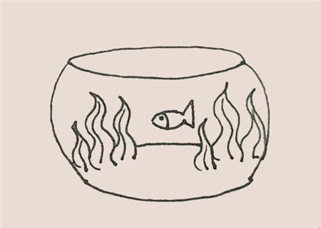 魚缸簡(jiǎn)筆畫彩色的畫法3
