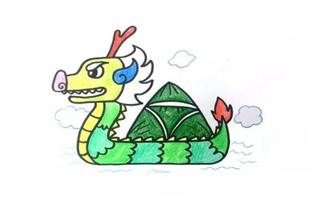 端午節(jié)龍舟粽子簡(jiǎn)筆畫4