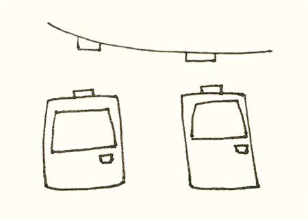 纜車簡(jiǎn)筆畫(huà)交通工具2