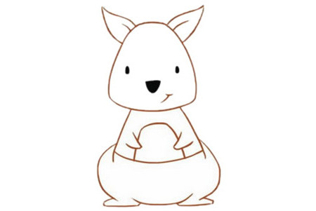 卡通彩色袋鼠簡(jiǎn)筆畫的畫法3