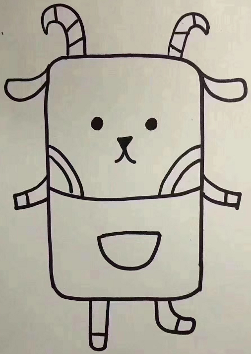 可愛的小羊簡筆畫怎么畫3