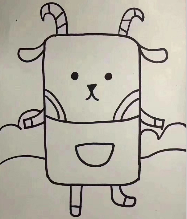 可愛的小羊簡筆畫怎么畫4