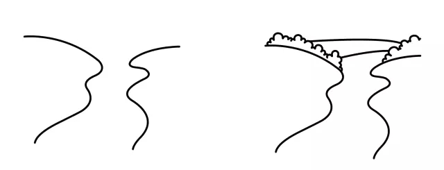 一條小溪簡(jiǎn)筆畫(huà)1