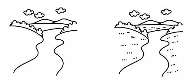 一條小溪簡(jiǎn)筆畫(huà)2