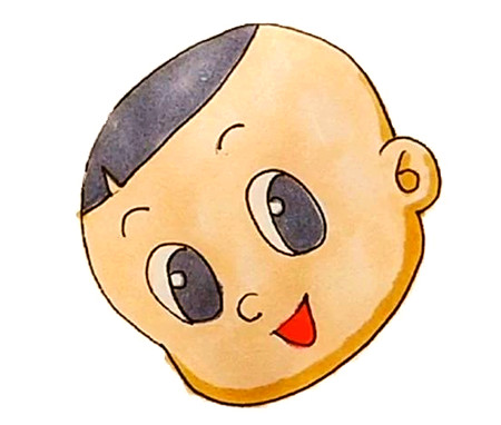 大頭兒子簡筆畫步驟圖解4