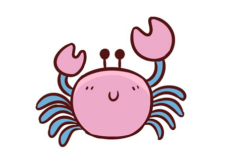 簡(jiǎn)筆畫(huà)螃蟹的簡(jiǎn)單畫(huà)法涂顏色5