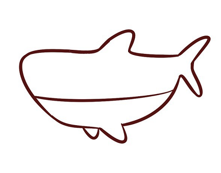 如何畫鯊魚簡筆畫步驟 幼兒園畫鯊魚的簡筆畫步驟3
