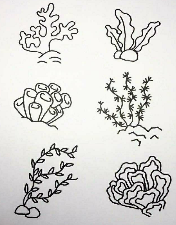 海底世界素材簡筆畫6