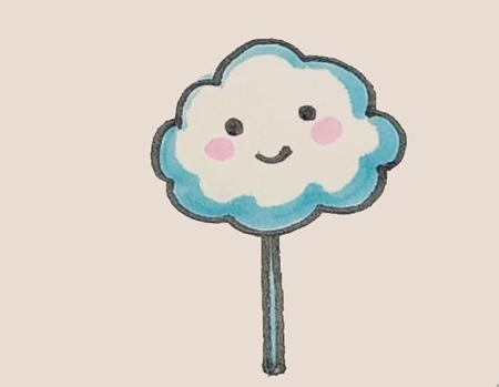 卡通花式棉花糖簡(jiǎn)筆畫(huà)6