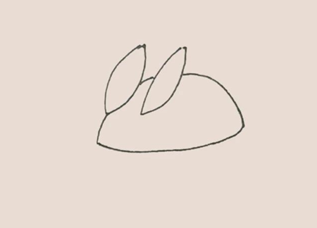 雪兔卡通簡(jiǎn)筆畫(huà)1