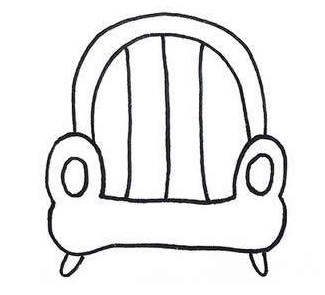 可愛小沙發(fā)簡(jiǎn)筆畫畫法圖片3