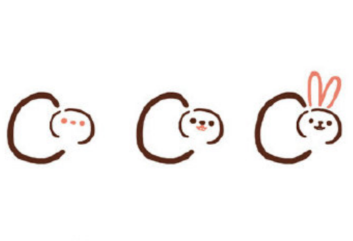 最最最簡(jiǎn)單的小兔子怎么畫 用字母畫兔子怎樣畫2