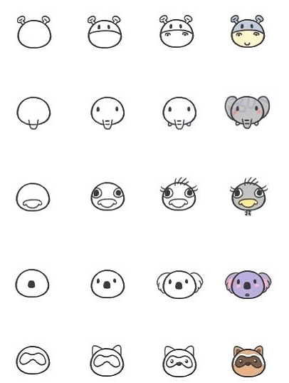 超萌小動(dòng)物簡(jiǎn)筆畫大全圖片6