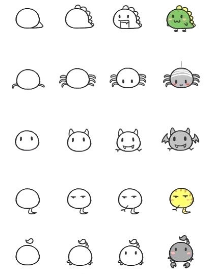 超萌小動(dòng)物簡(jiǎn)筆畫大全圖片9