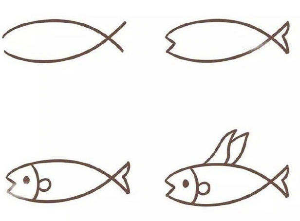 可愛(ài)的魚兒簡(jiǎn)筆畫圖片大全 魚兒的簡(jiǎn)筆畫怎么畫2
