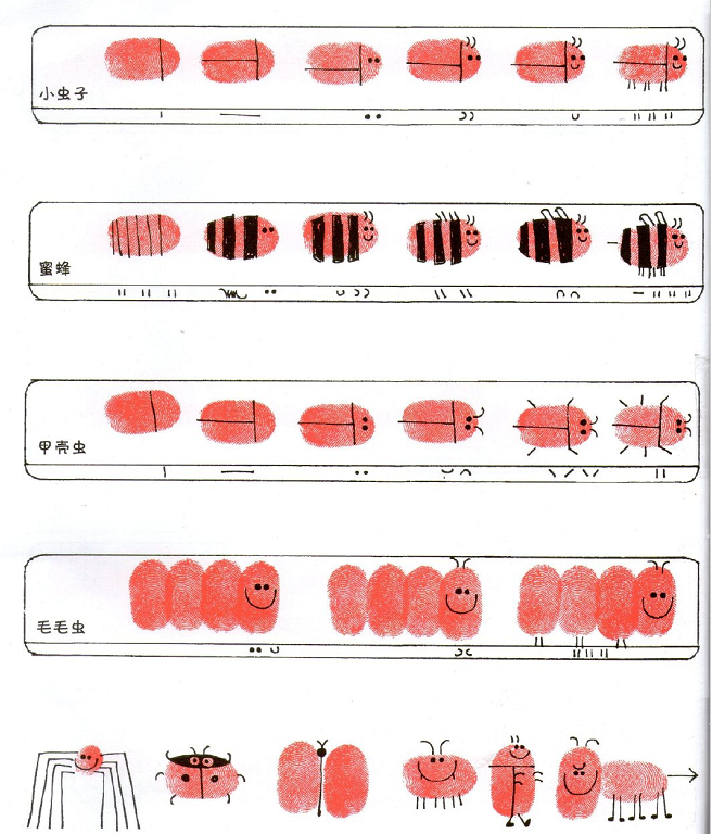 指紋簡筆畫創(chuàng)意圖片小動(dòng)物7