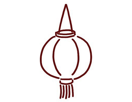 中秋節(jié)燈籠簡筆畫圖片畫法5