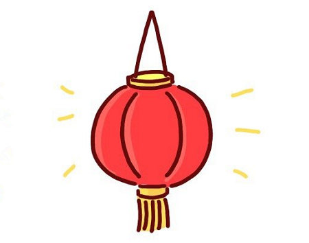中秋節(jié)燈籠簡筆畫圖片畫法6