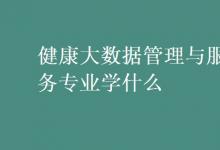 教育資訊：健康大數(shù)據(jù)管理與服務(wù)專業(yè)學(xué)什么