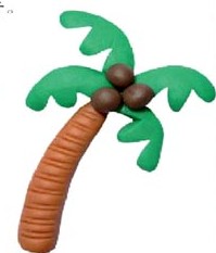 橡皮泥手工制作:椰子樹