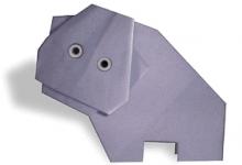 兒童手折胖乎乎的河馬