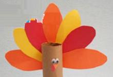 用卷紙芯做可愛的感恩節(jié)火雞！