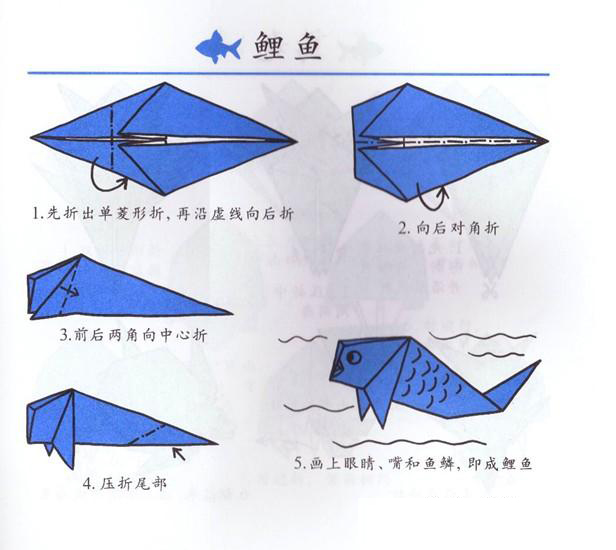 兒童折紙：鯉魚的手工折法!