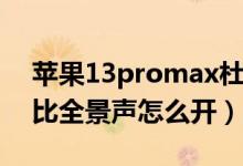 蘋(píng)果13promax杜比音（蘋(píng)果13promax杜比全景聲怎么開(kāi)）
